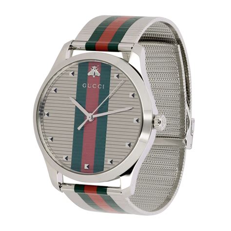 gucci mens 7 1 2 authentic link slvr watch wks